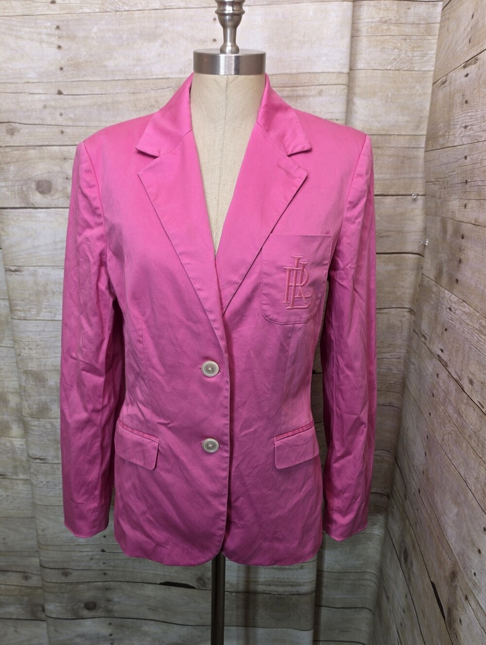 Lauren Ralph Lauren Bright Pink Two-Button Blazer